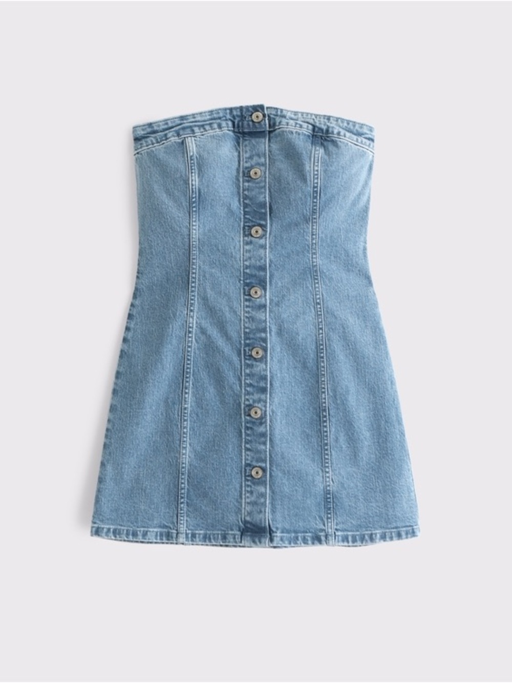 Abercrombie & Fitch Strapless Button Front Denim Mini Dress light NWT Sz M 6-8